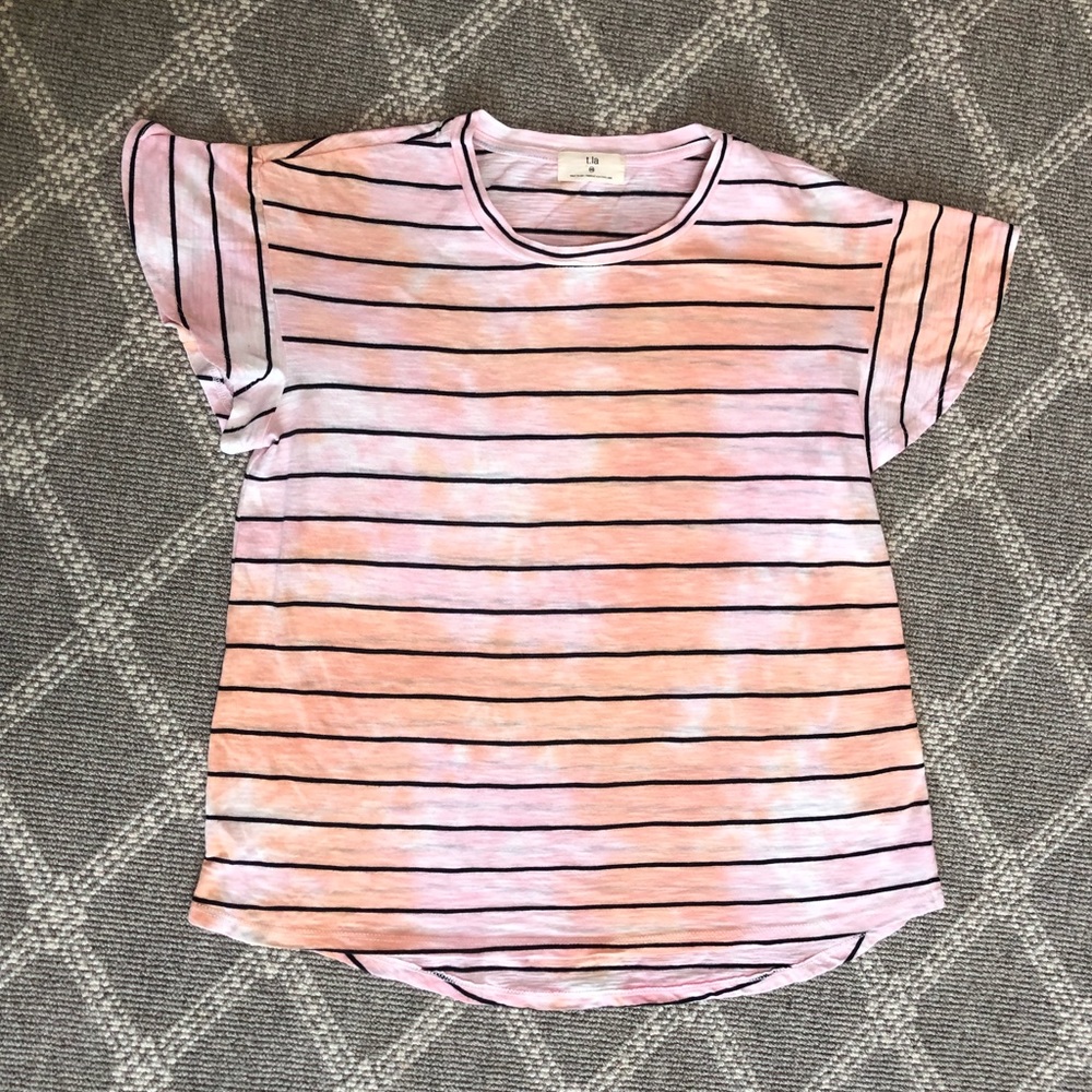 Anthropologie Striped Tie Dye Tee